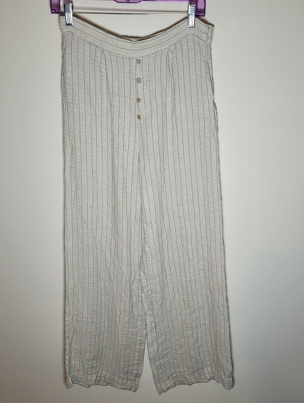 Miss Me Women Lightweight Gauze Wide Leg Pants Medium Pockets Resort Beach Boho